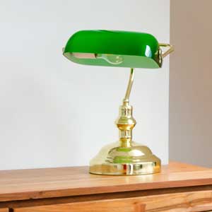 Elegant and historic green and gold lamp